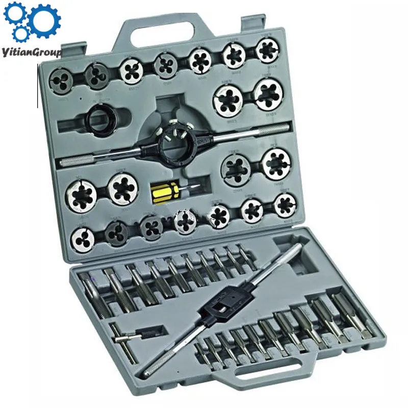 

Taps and Die Set Sets 45 pc/set 1/4"-1" Tap and Die Set Inch Hand Screw Taps Alloy Steel Thread Cutting Tool With Case