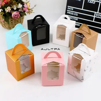 

200Pcs Transparent Window Display Cake Packing Box Muffin Gift Boxes DIY Handmade Cookie Cake Box