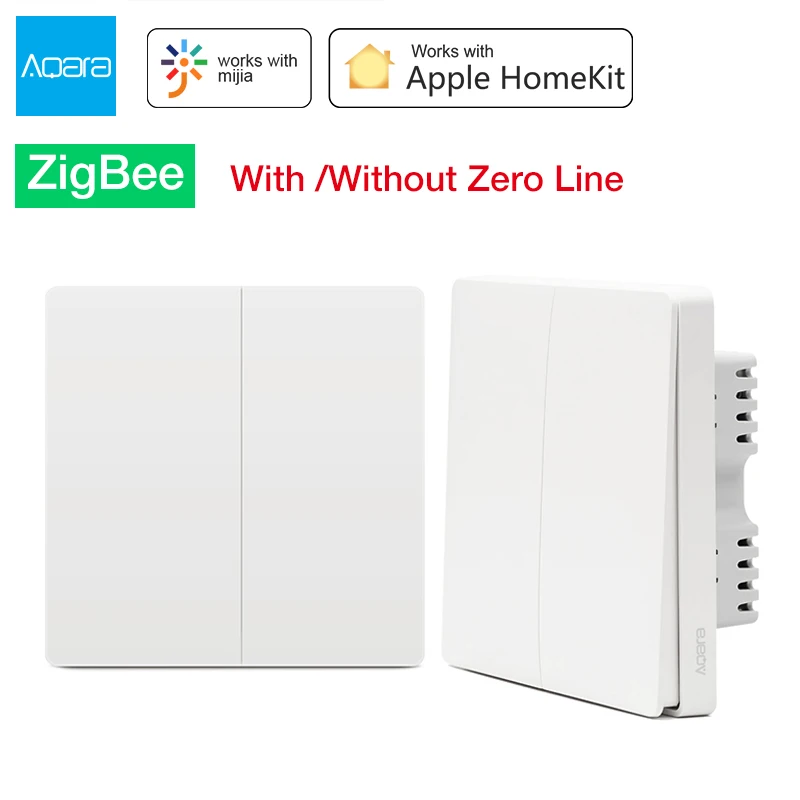 Настенный выключатель Aqara ZigBee ДУ для умного дома Mi Home Apple Homekit с нулевой линией