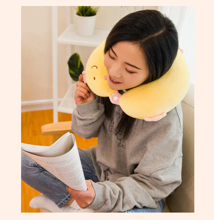 New Style down Cotton U-shaped Neck Pillow Plush Toys Car Mounted Travel Neck Guard Pillow Activity Gift Can Add Logo