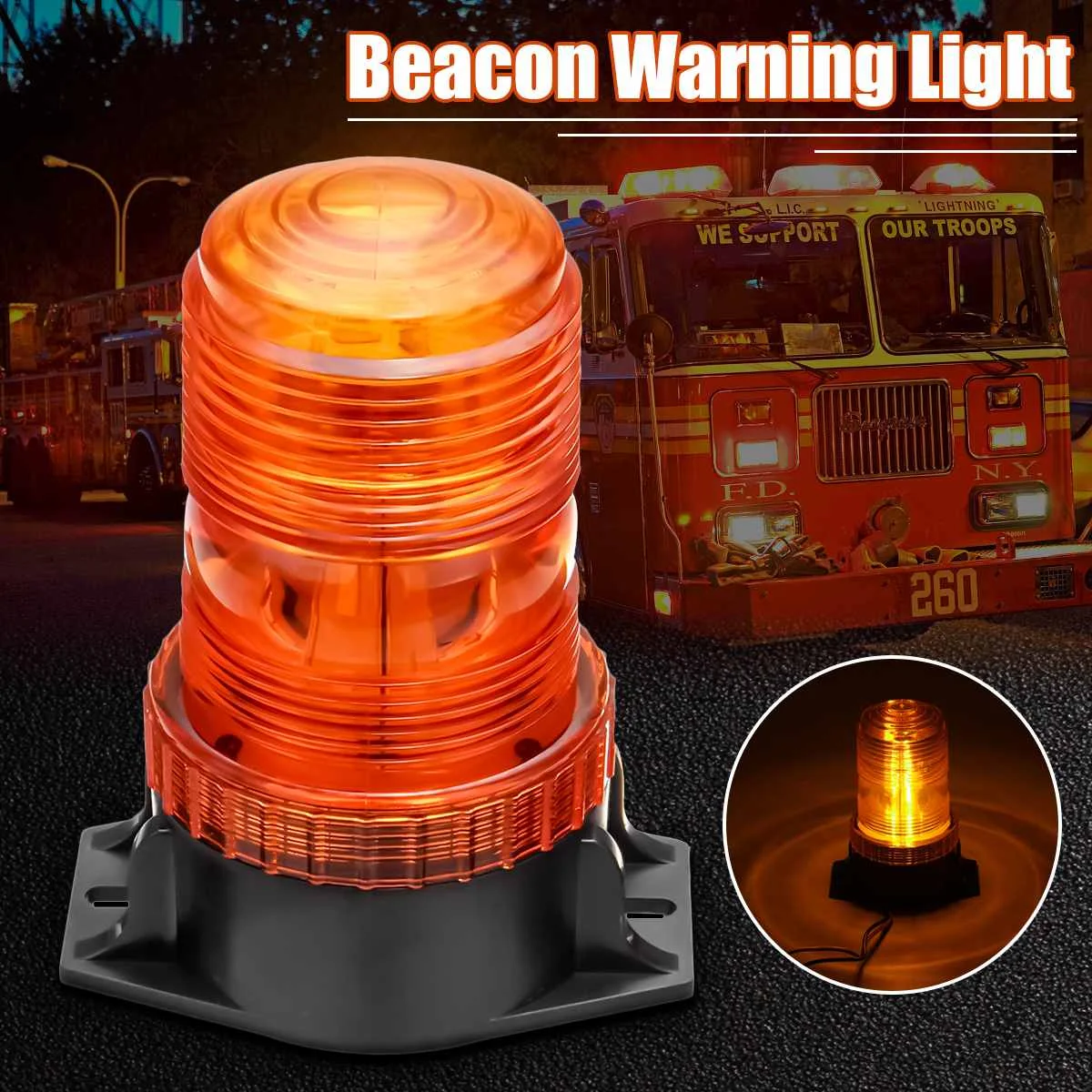 

30LED 12-30V Signal Warning Light Flashing Bulb LED Indicator Signal Light Strobe Beacon Emergency Lamp Amber for Forklift