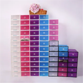 

Multifunction Dust-proof Sundries Organizer 6pcs/set Shoe Storage Box Clamshell Translucent Plastic Rectangle shoe box Thickened