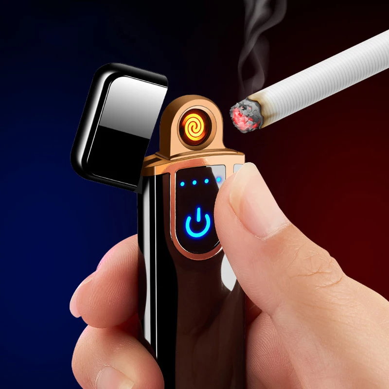 USB Зажигалка электронные мини-зажигалки сигары металлические ветрозащитные для