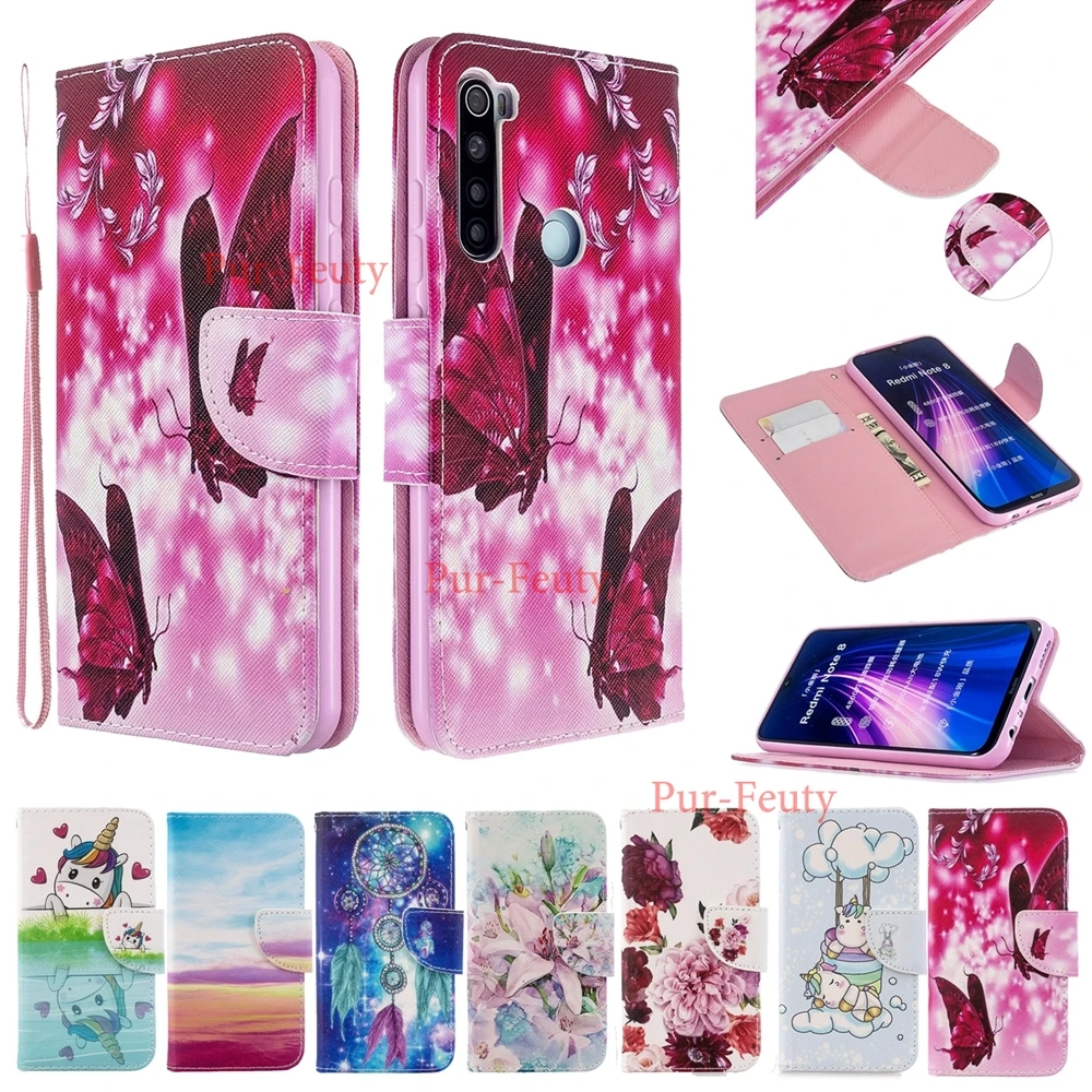 Флип-чехол для Xiaomi Redmi Note 8 8tcase роскошный кожаный чехол-бумажник 5 6 7 Pro Модный чехол