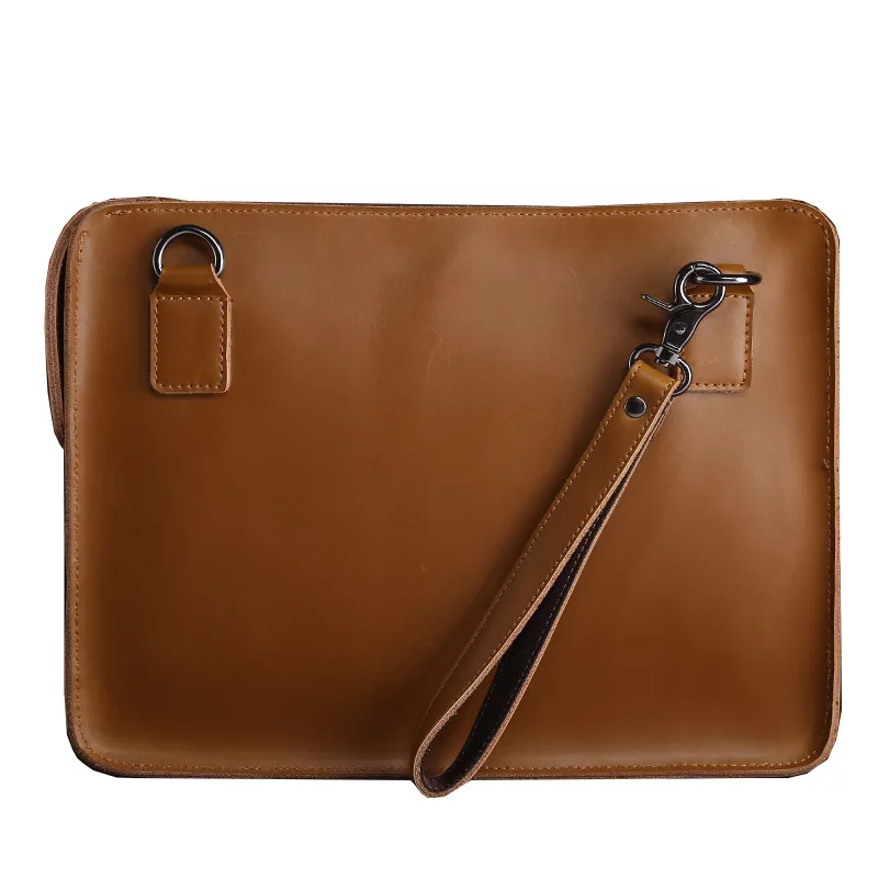 Sacchetto Del Computer Portatile Impermeabile 2019 Retro Ufficio Affari Borsa Del Computer Portatile Per Macbook Pro Aria Del Cuoio Genuino Sacchetto 