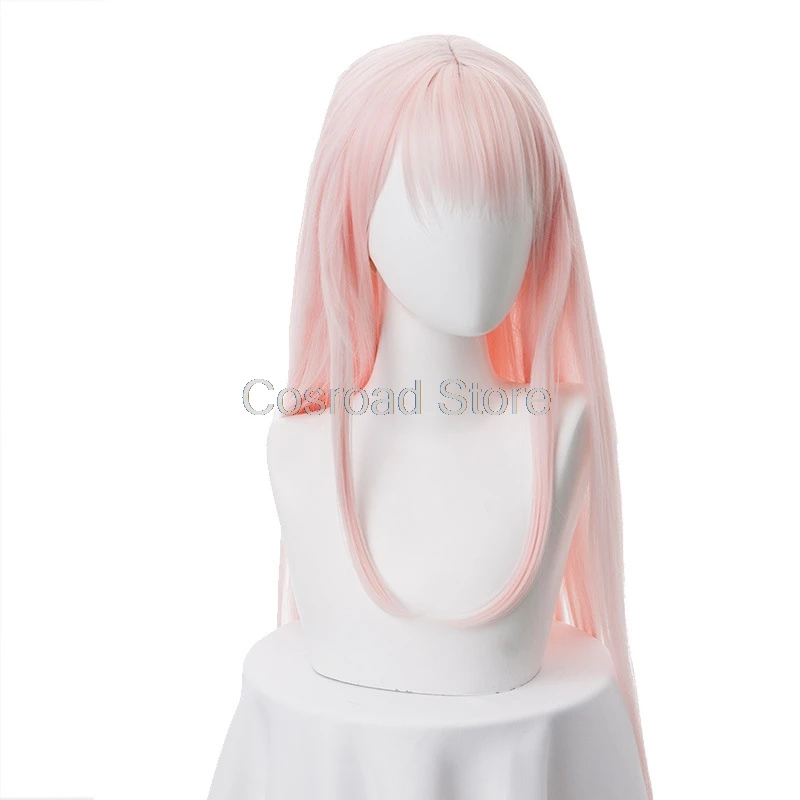 Wigs Cosroad аниме Дарлинг франкс 02 ноль два Косплей парики+ головной убор ноль два 02 розовые длинные прямые волосы+ заколка для волос - Цвет: Wigs