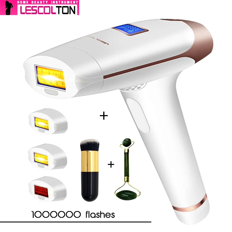 Lescolton 4в1 IPL эпилятор постоянный лазер удаление волос ЖК-дисплей 1000000 импульсов depilador лазерный Фотоэпилятор - Цвет: Four head white1