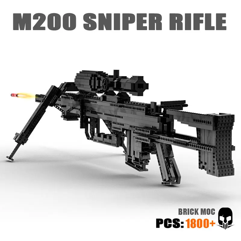 Снайперская винтовка M200 MOC военный строительный блок SWAT WW2 оружие армия может