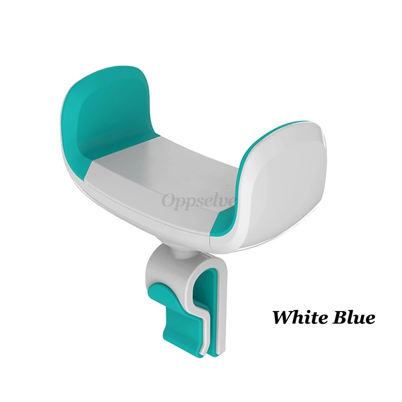 Oppselve Car Phone Holder Bracket for Samsung S10 9 8 Rotatable Cellphone Stand Car Air Vent Mount Navigation Support for Phones - Color: White Blue