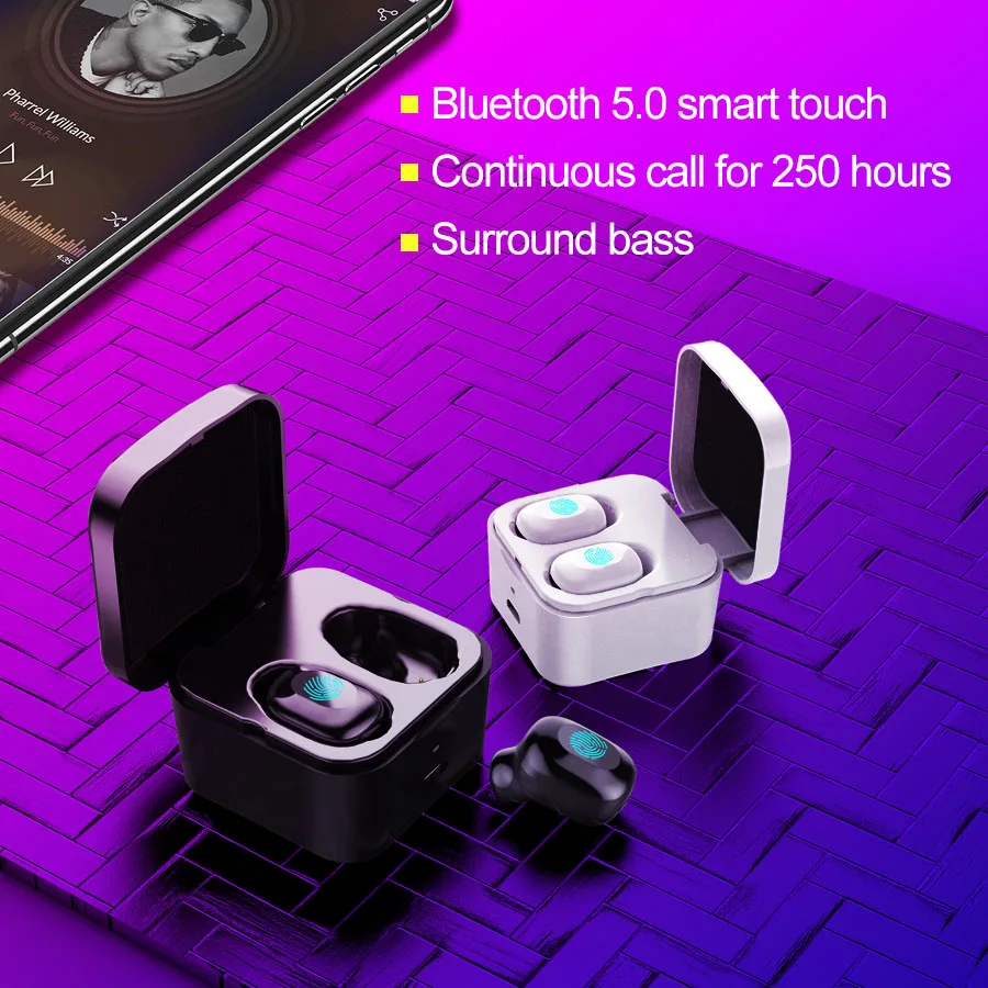 Mini Wireless Headphone TWS Bluetooth Earphone Earbuds Sport Bluetooth Headset With Charging Box Mic For Samsung Huawei Xiaomi