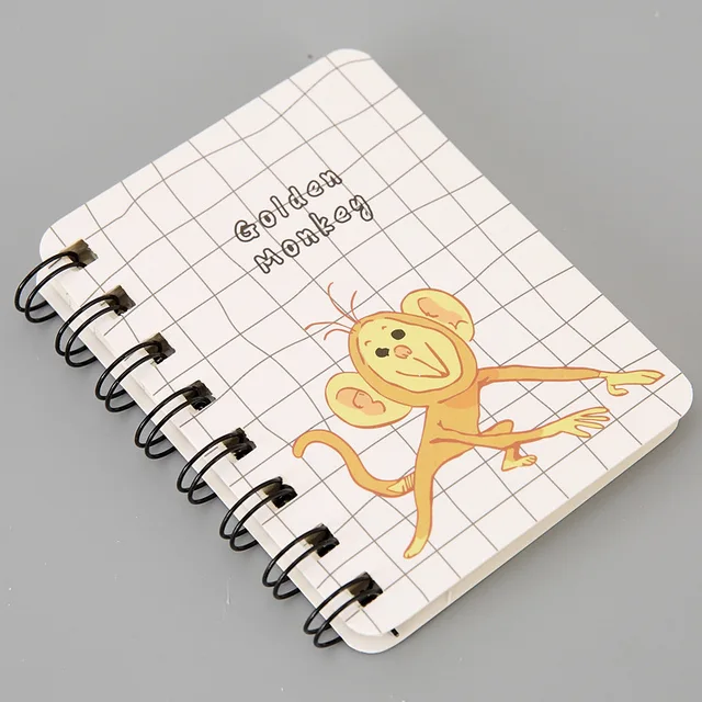 80Page A7 Korea Cartoon Anime Coil Notebook Small Notepad Animal Rollover Office School Learn Supplies Mini Kawaii Diary Journal 1818