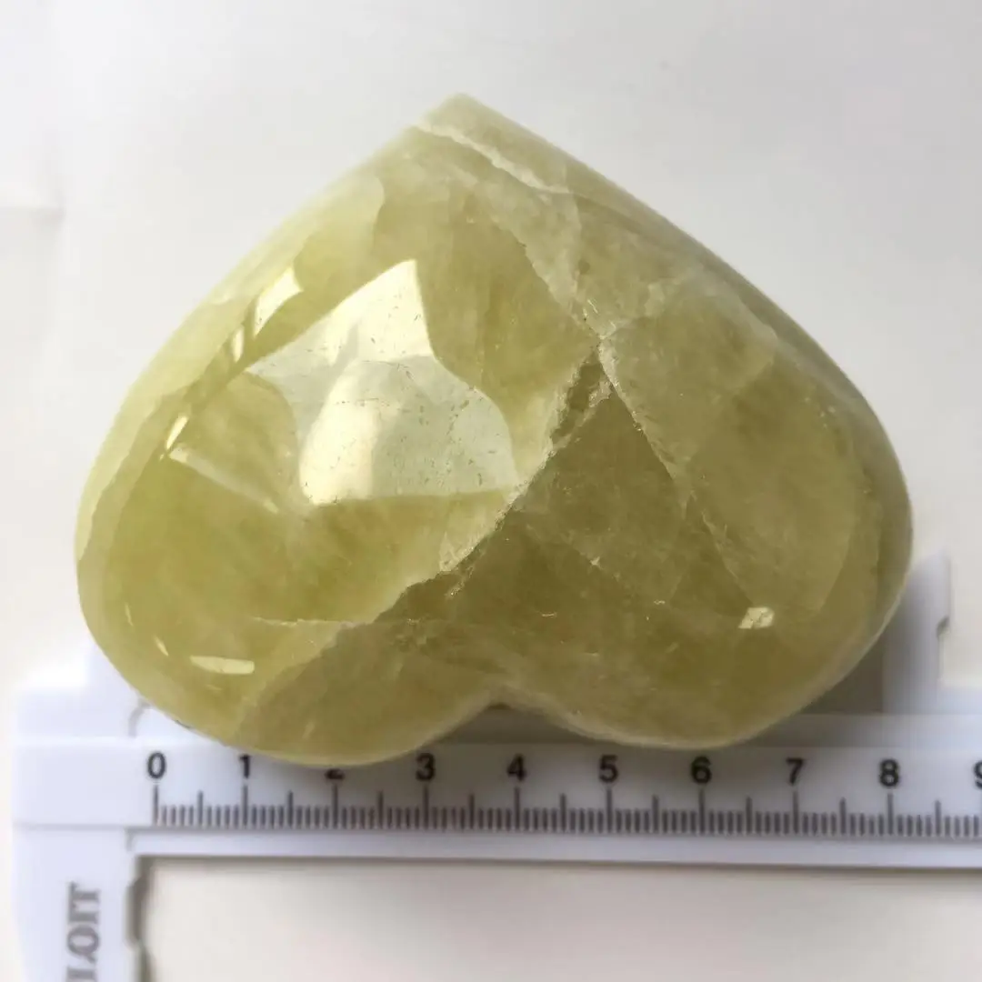 High Quality& Beautiful Natural Citrine Hand Carved Crystal Heart For Present Or Collection ZY