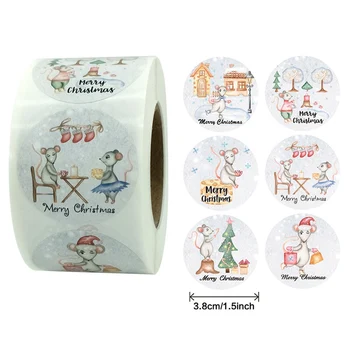 

Merry Christmas Kraft Handmade Sticker Card Box Package Thank You Label Sealing Stickers Wedding Decor Party Supplies