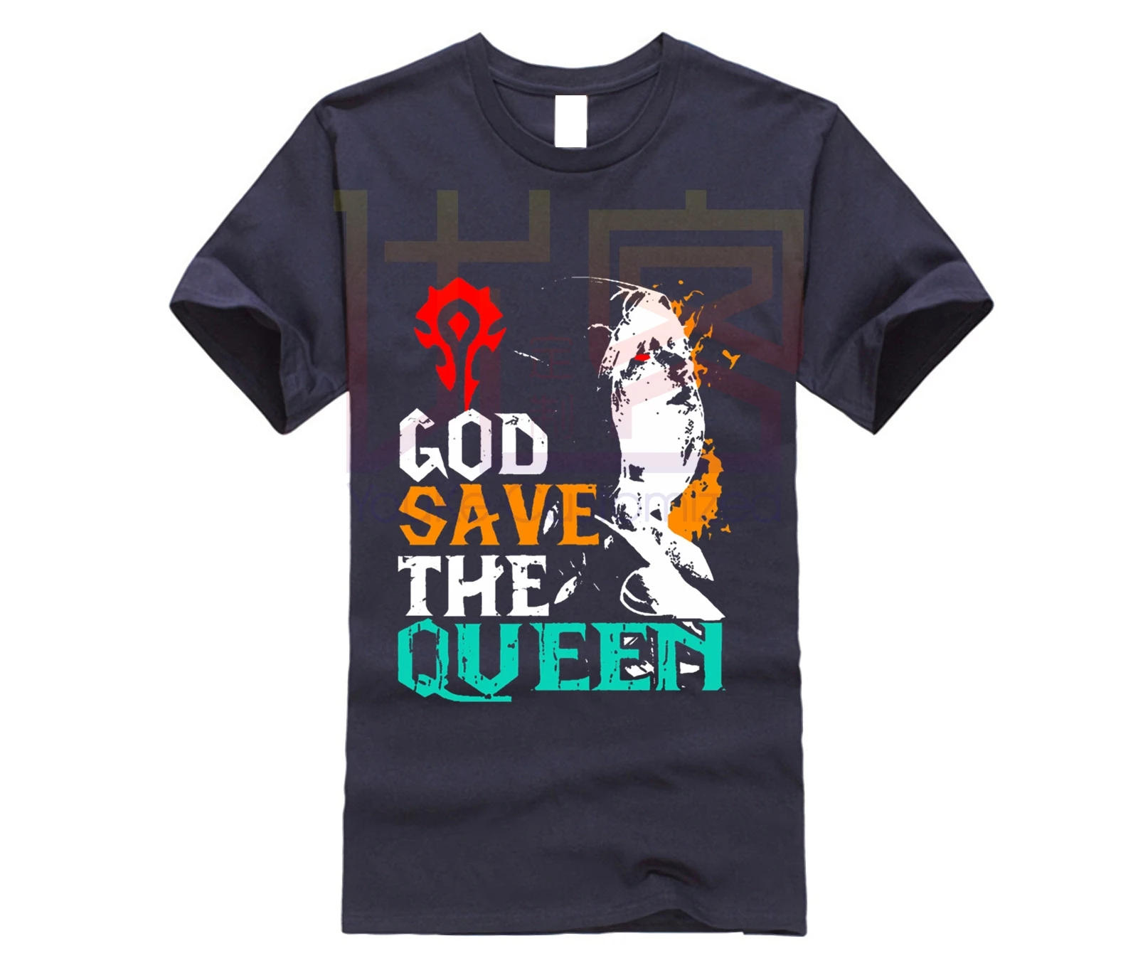 2020 Топ дизайнерская футболка черная брендовая с принтом World Of Warcraft God Save The Queen