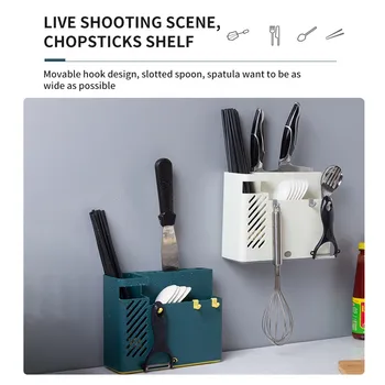 

Wall-mounted Multifunctional Hanging Tableware Holder Storage Holders Tableware Tube Storage Box Chopsticks Cage For Kitchen