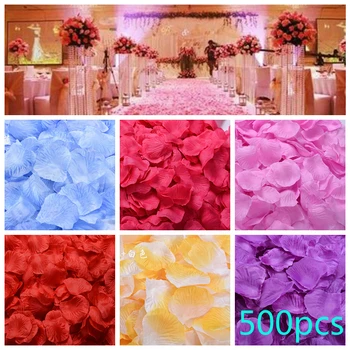 

500pcs/lot Artificial Petals Silk Rose Colorful Petals For Wedding Decoration Marriage Romantic Room Rose Flower Acces 5*5CM