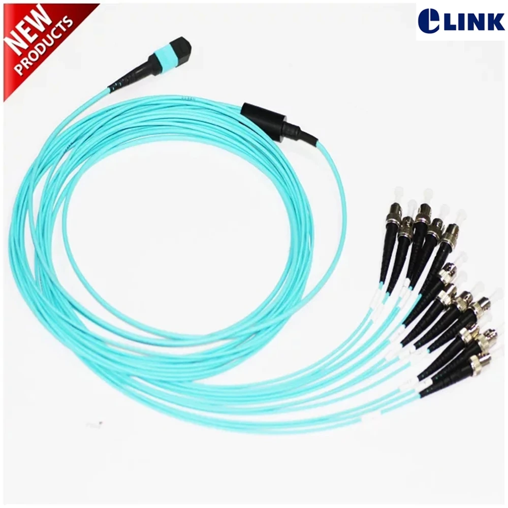 12 core MPO patchcord OM3 женский MTP-12ST 1mtr волокно breakout MTP Тип B 12 core OM3 ftth Перемычка оптический патч-провод ELINK