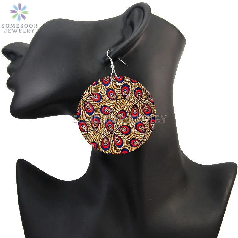 SOMESOOR Vintage Bohemian Flower Wooden Drop Earrings African Ethnic Beautiful Loops Pendant Dangle Jewelry For Women Gifts