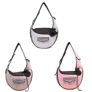 

1 Pc One-Shoulder Striped Belt Pocket Pet Adjustable Safety Buckle Zipper Side Pocket Multi-Function Bag 36x13x38cm