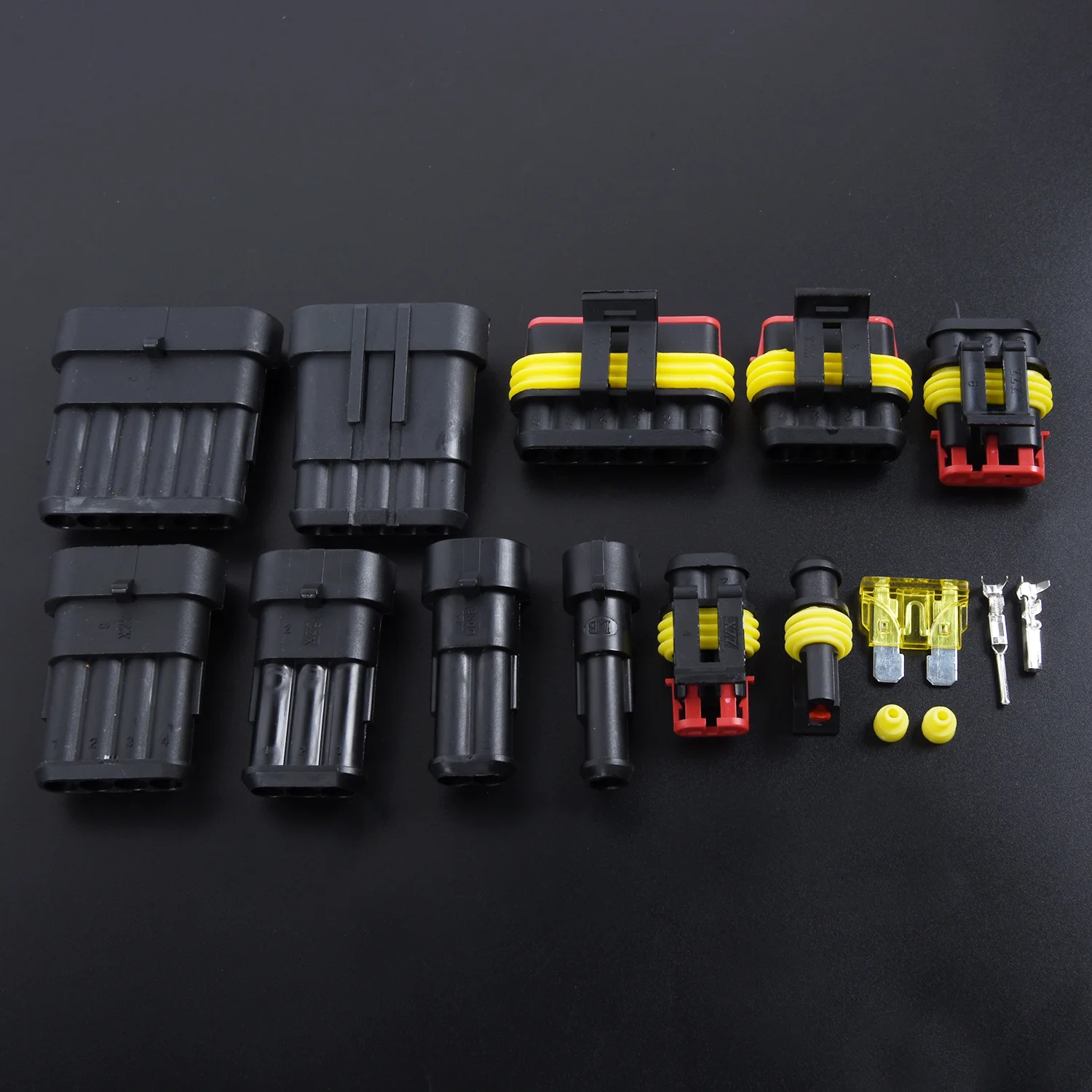 1-6 контактный Автомобильный Электрический провод водонепроницаемый разъем плавкий предохранитель чехол Комплект для мотоцикла, скутера, автомобиля, грузовика провода