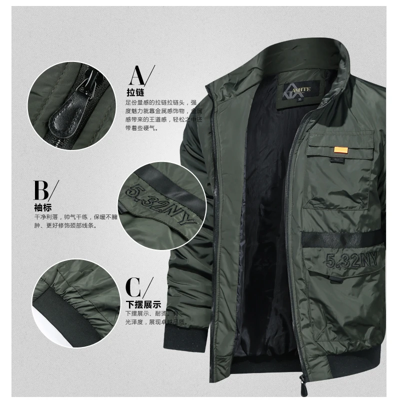 New Men Jacket Solid Color Casual Fashion Slim-Fitting Jacket M-4XL Windproof and Waterproof Pilot Military Uniform Men Jacket stone island jacket