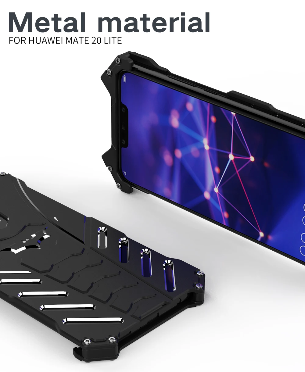 Чехол для huawei mate 10 Lite 20 Lite Бэтмен роскошный Doom сверхмощный бронированный металлический алюминиевый чехол s для Honor 8x Play 9 20i