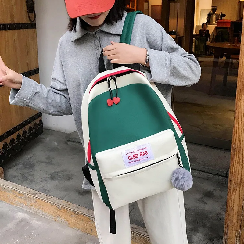 

Red Wolf New Products Backpack Middle School Students Backpack School Bag Women's Canvas Oxford Cloth Shopping Bag Retro Kit Lei