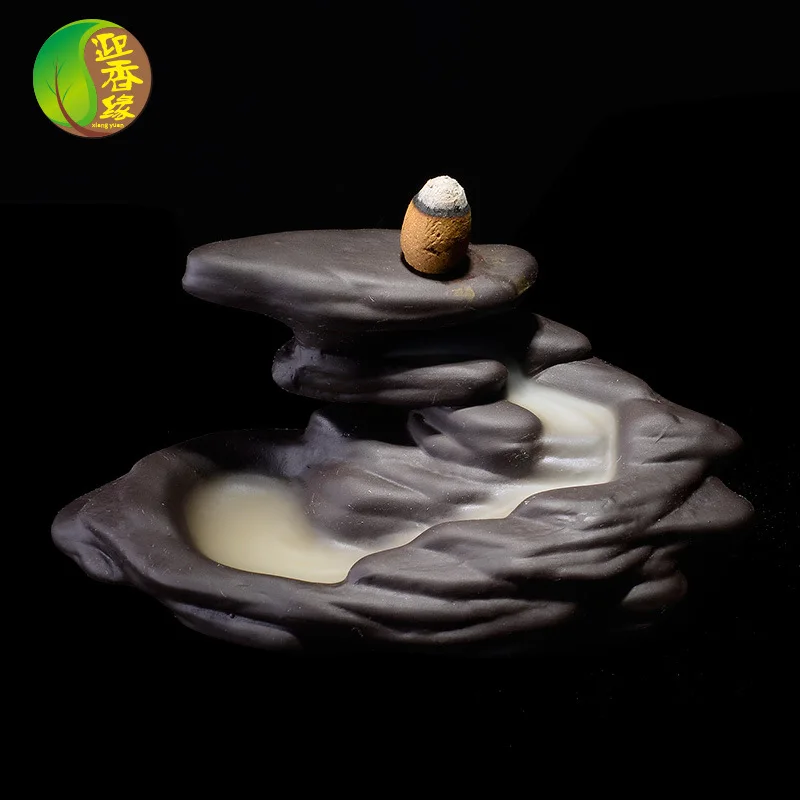 

Ceramic Crafts Clay Reverse Flow Censer Mountain Stream View Yunyan Ceramic Ornament