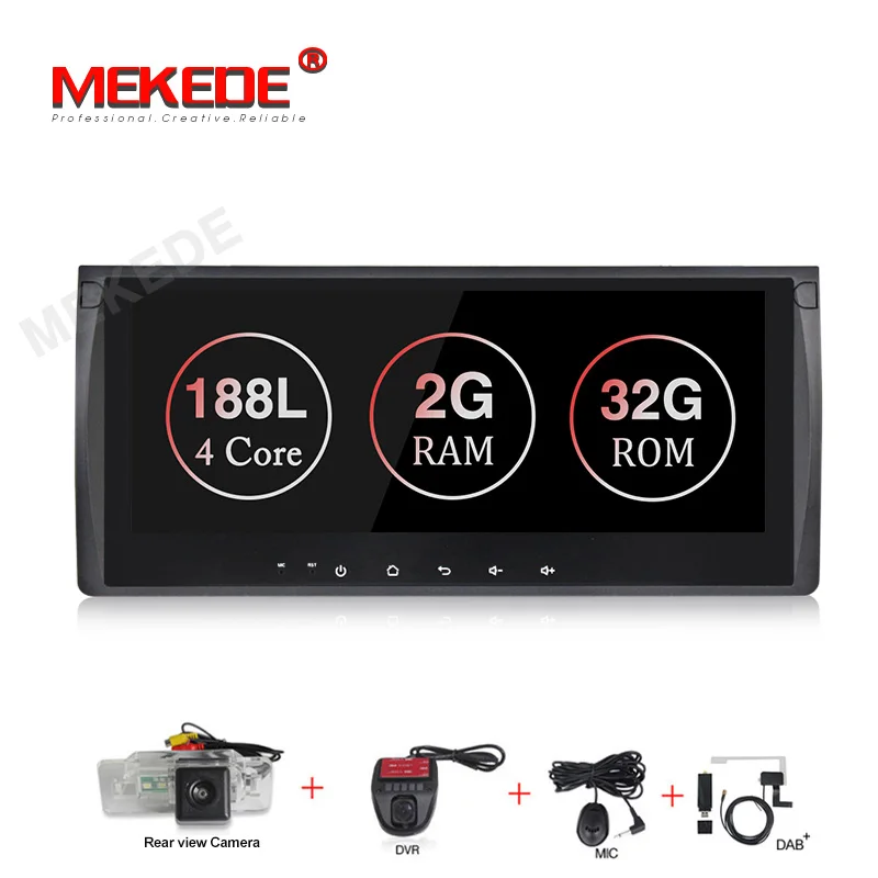 MEKEDE Android 9,1 2+ 32G 10,25 дюймов Автомобильный dvd-плеер для BMW X5 E53 E39 gps стерео аудио навигация Мультимедиа экран головное устройство - Цвет: add camera DVR DAB