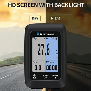 

WEST BIKING Bike GPS Code Table Speedometer Bicycle Digital LCD Computer Navigation Bluetooth 4.0 Wireless Computer