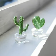 Art Pop de Cactus en verre fait main, décor de Table de pendentif d'ornement de noël, décor à la maison, faveurs de Table, faveurs de fête