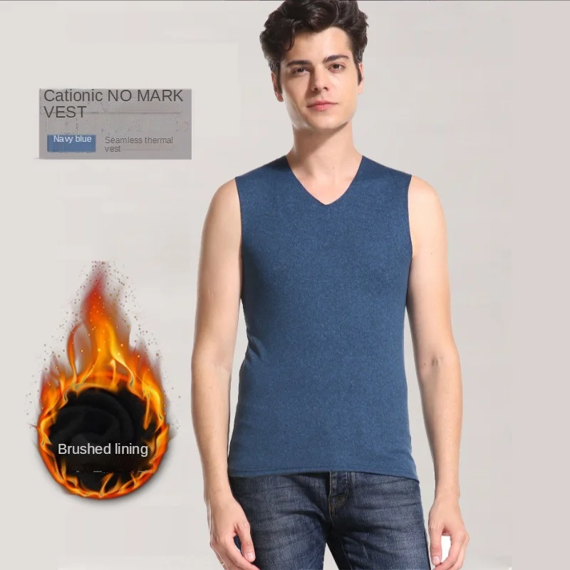 HOT SALE 2022 New Thermal Underwear Mens Thermal Underwear Tops Men Autumn Winter Shirt Warm Vest Size L-XXXXL