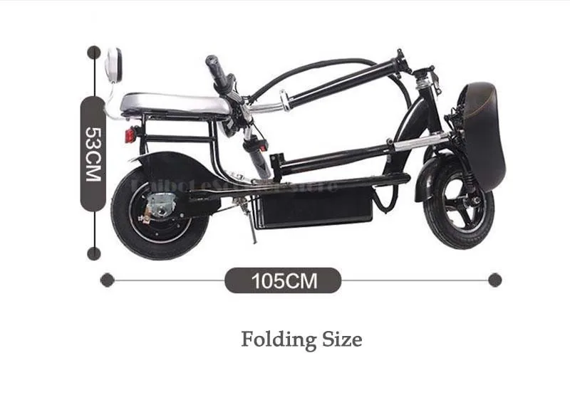 Mini Electric Bike Two Wheels Electric Bicycle 10 Inch Single Motor 350W 36V Foldable Electric Scooter Pink For Women (23)