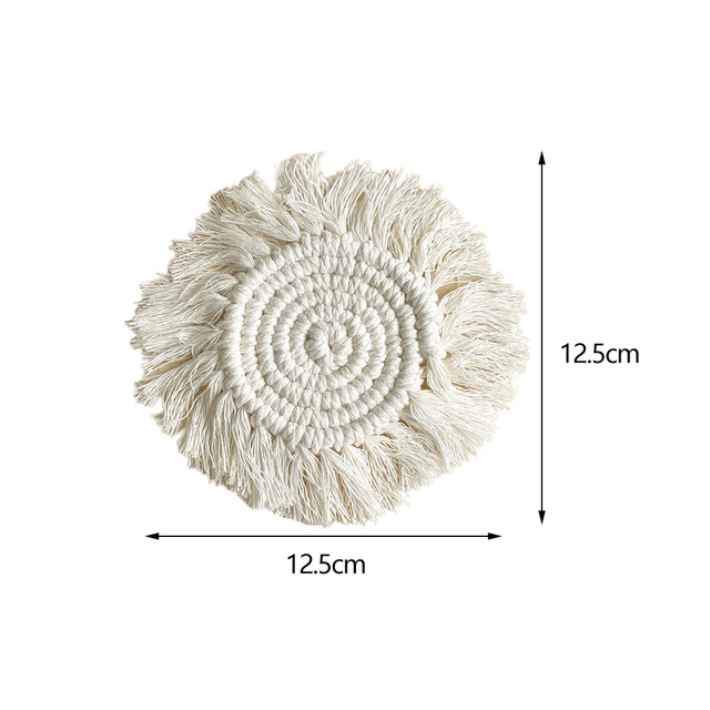 Creative Cotton Braid Coaster Handmade Macrame Cup Cushion Bohemia Style Non-slip Cup Mat Table Mats for Dining Table