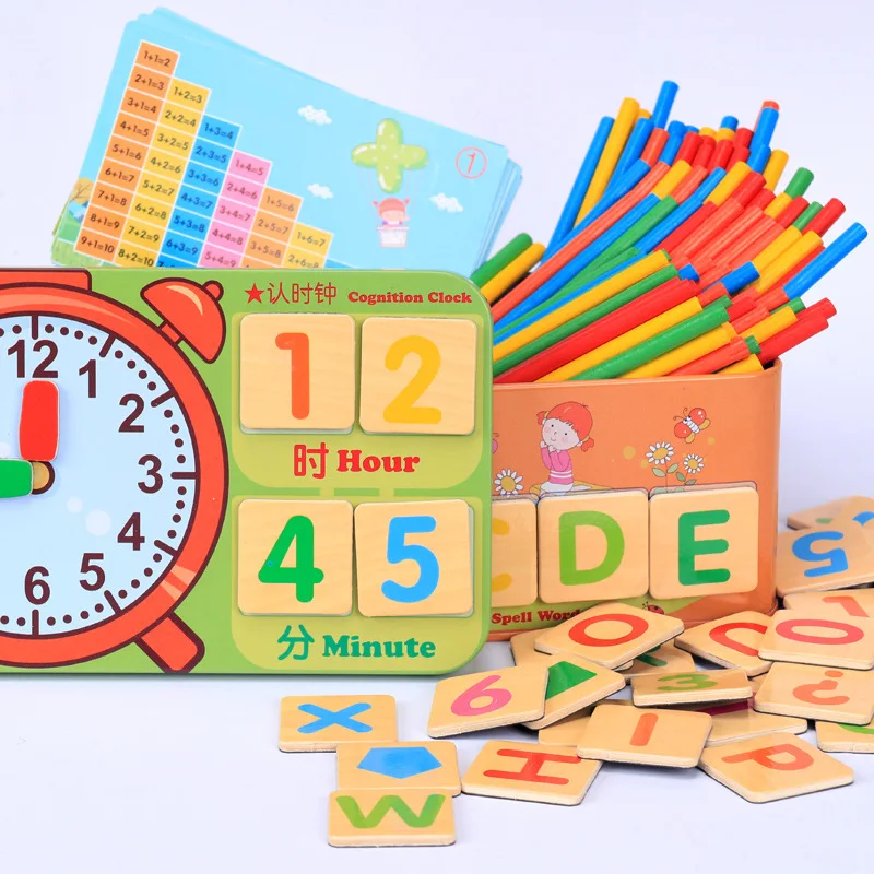 

Iron Box Arithmetic Rods Educational Toy Children Kindergarten Mathematics shu zi bang Arithmetic Early Educational Teaching Aid