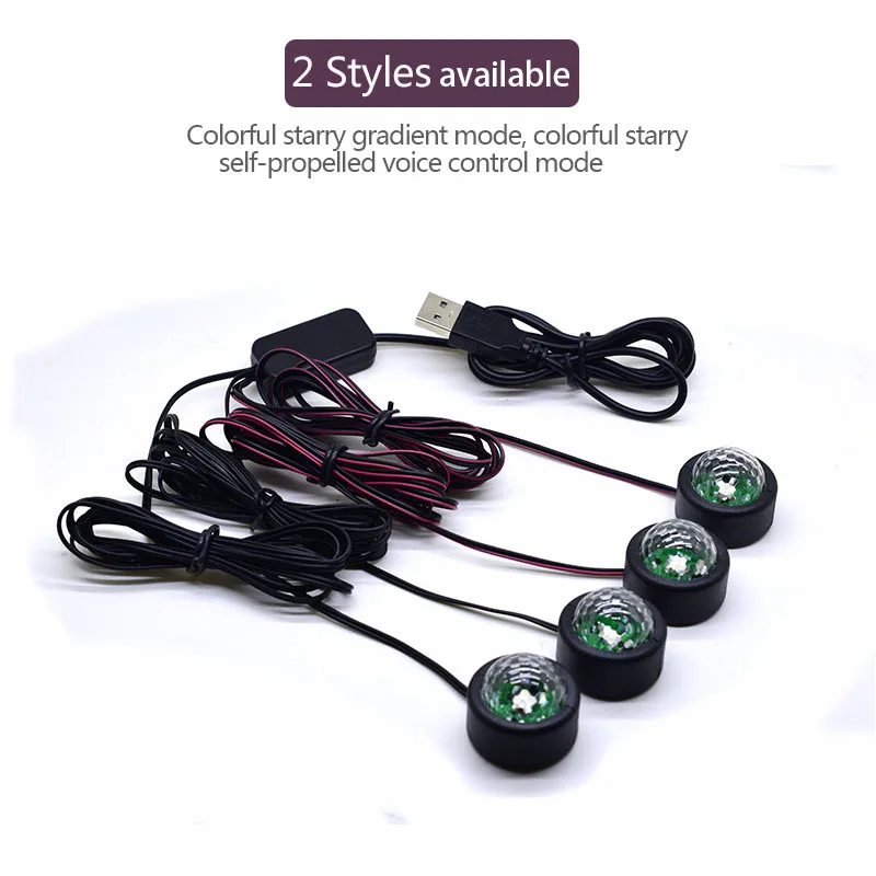 4 In 1 Car LED Atmosphere Lights Colorful RGB Interior Floor Foot Lights Universal Auto USB Decorative Ambient Lamp Car Styling 4 In 1 Car LED Atmosphere Lights Colorful RGB Interior Floor Foot Lights Universal Auto USB Decorative Ambient Lamp Car Styling