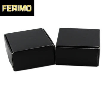 

50Pcs/Lot Black Kraft Paper Wedding Favors Small Crafts Party Gift Candy Box Jewelry DIY Handmade Soap Fancy Packaging Boxes