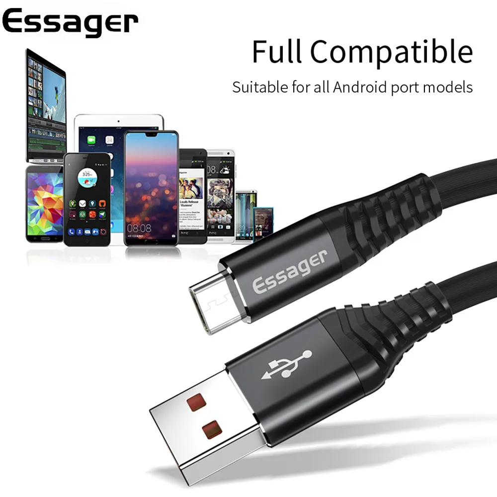 Essager 2.4A usb type C телефонный кабель для Xiaomi mi 9 8 красный mi samsung USB C кабель для мобильного телефона Быстрая зарядка для устройств type-C