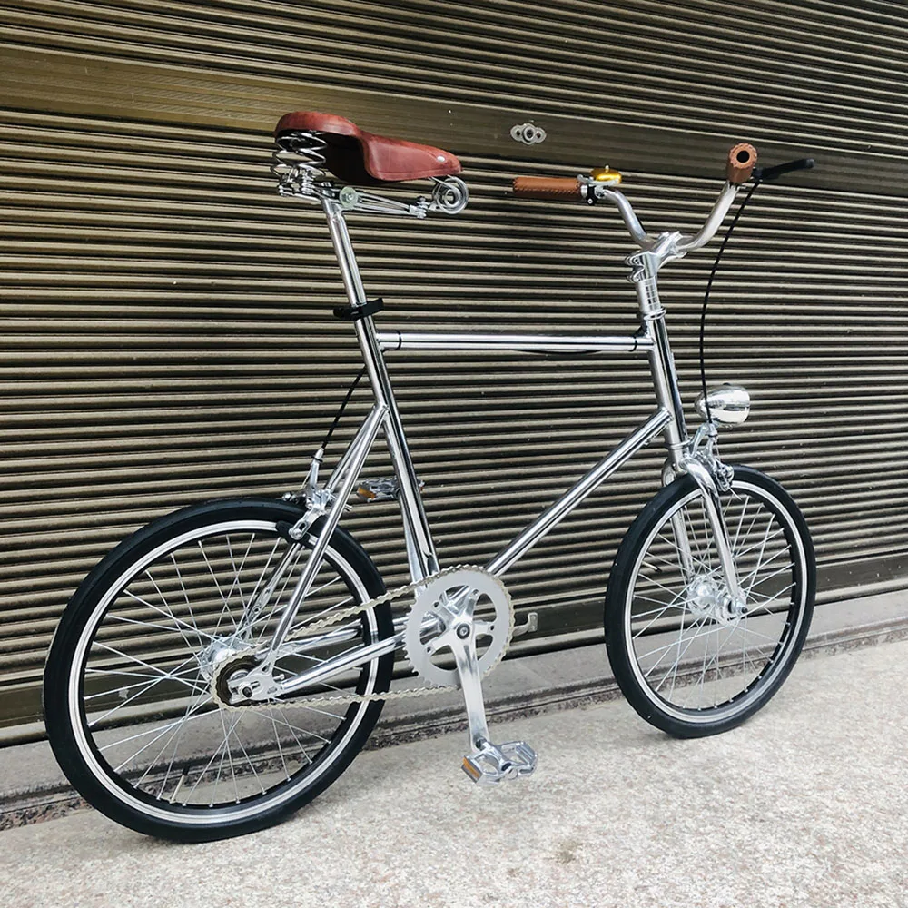 Single speed 20 inch bike vintage Bike fixie bike retro sliver bicycle frame mini bicycle with slightt