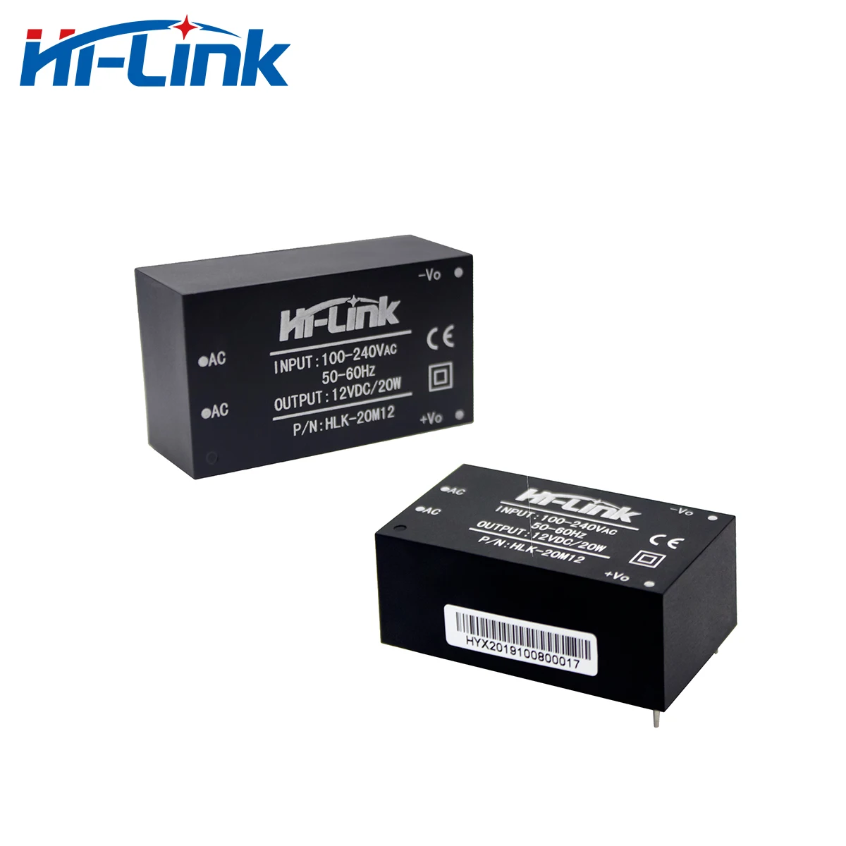 CE 인증 HLK-20M12 AC DC 전원 공급 장치 모듈, 하이 링크 85-265Vac 20W, 12V, 1.66A, 40 개