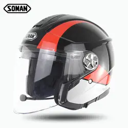 Soman 519 Встроенный Bluetooth мотоциклетный шлем с двойными линзами стандарт ECE E-Bike модный Сейф
