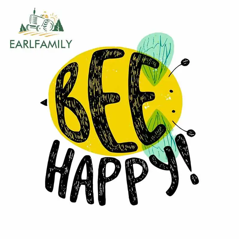 EARLFAMILY 13 см x 12 8 Виниловая наклейка в виде пчелиного счастливого автомобиля с граффити милой маленькой