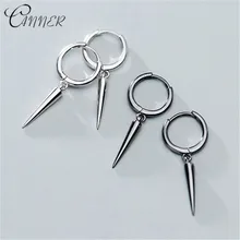 CANNER панк заклепки шип серьги гвоздики 925 пробы серебряные серьги для женщин Oorbellen Brincos простые серьги геометрической формы ювелирные изделия