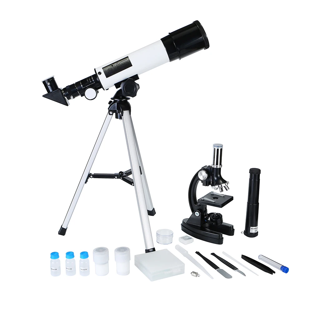 

2 in 1 Educational Kit Microscope and Telescope Set for Children Science Scientific Set with All Accessories Gift for Kids