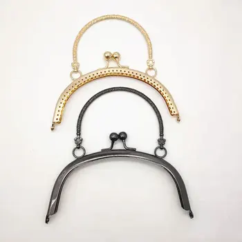 

DIY Craft 14.8cm Metal Handbag Handle Frame Kiss Clasp Lock Handle Arch For DIY Purse Bag Fashion 2 Size New Bags Hardware