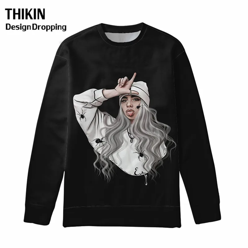 Весна Billie Eilish толстовка хип хоп с капюшоном Женская толстовка одежда Harajuku рэпер певец крутая девушка толстовки кофты