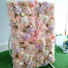 Decoración de fondo de flores artificiales para pared de boda, pilar de césped, camino, flor de plomo, arco, rosa de seda blanca, Hortensia, peonía, 1 ud.