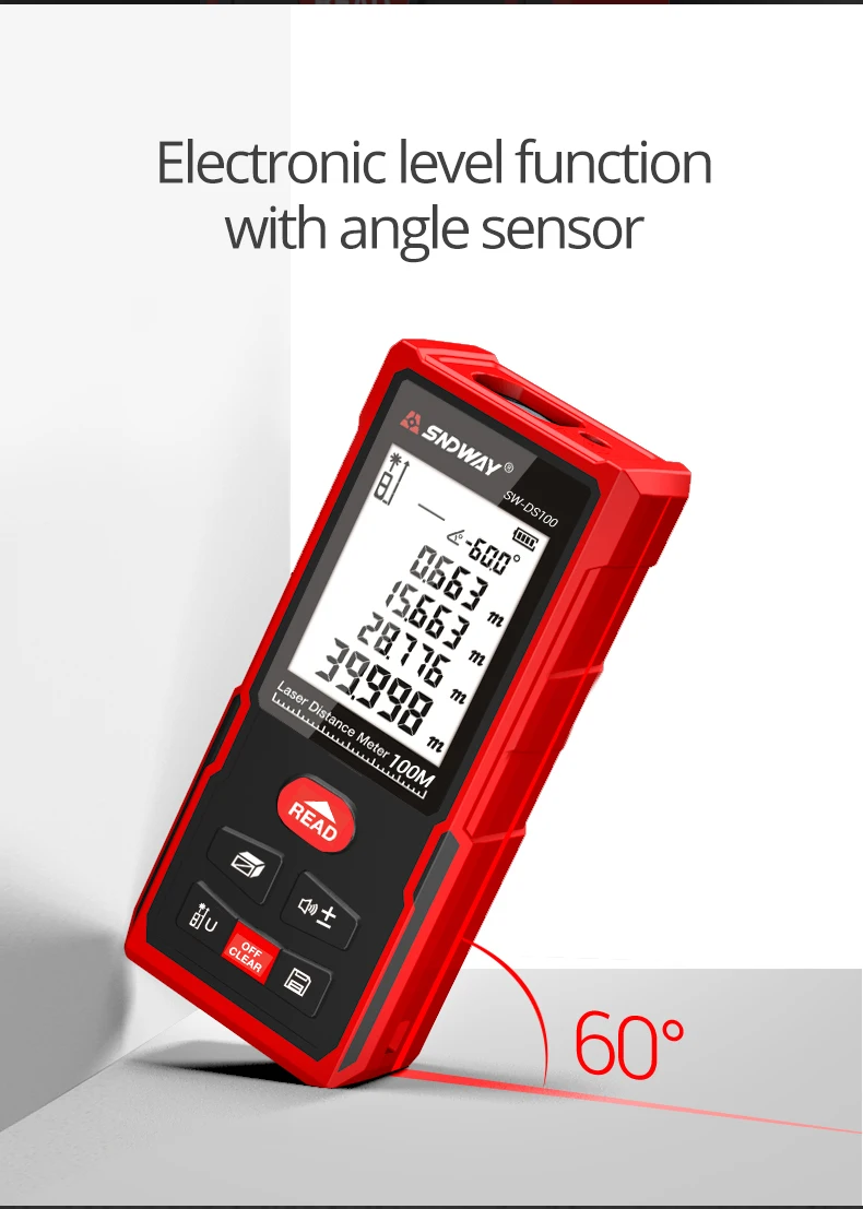 SNDWAY laser distance meter 40M 60M 80M 100M laser range finder rangefinder tape measure build device roulette trena ruler tools SNDWAY laser distance meter 40M 60M 80M 100M laser range finder rangefinder tape measure build device roulette trena ruler tools