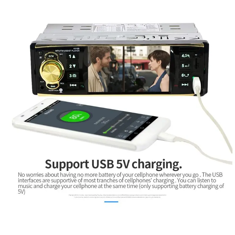 1 Набор 4,1 дюймов 4019B Автомагнитола MP5 плеер 1 Din HD 800*480 Bluetooth