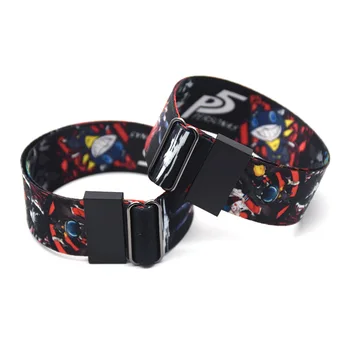 

30pcs/lot PERSONA Wristband Adjustable Ribbon Wristbands 3D Printing Cartoon Anime Hand Strap Sport Hip Hop Accessories NA2333